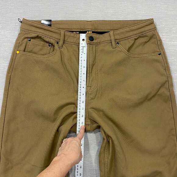 CAT Caterpillar Work Pants Mens 40 x 30 Brown Canvas Fleece Lined Insulated DIRT - Picture 12 of 14